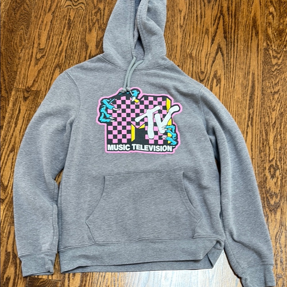 Vintage Gray MTV Hoodie - m unisex